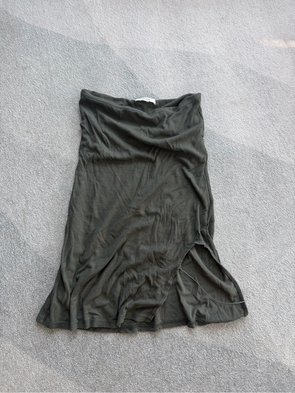 Joah Brown Olive Tube Dress with Side Slit